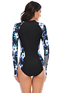 Long Sleeve Rash Guard One Piece Swimsuit