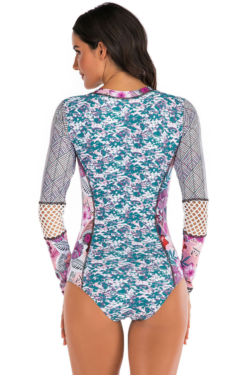 UV Protection One Piece Long Sleeve Swimsuit